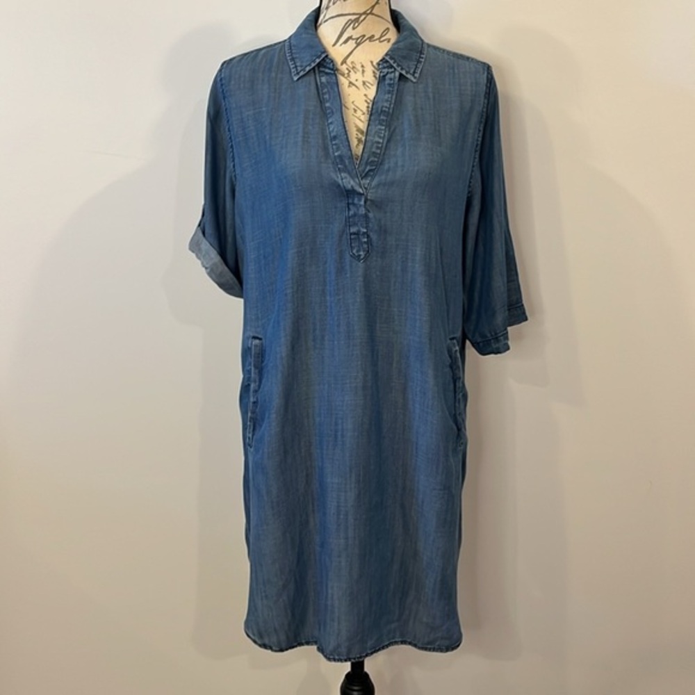 LOFT Blue Denim Mini Dress